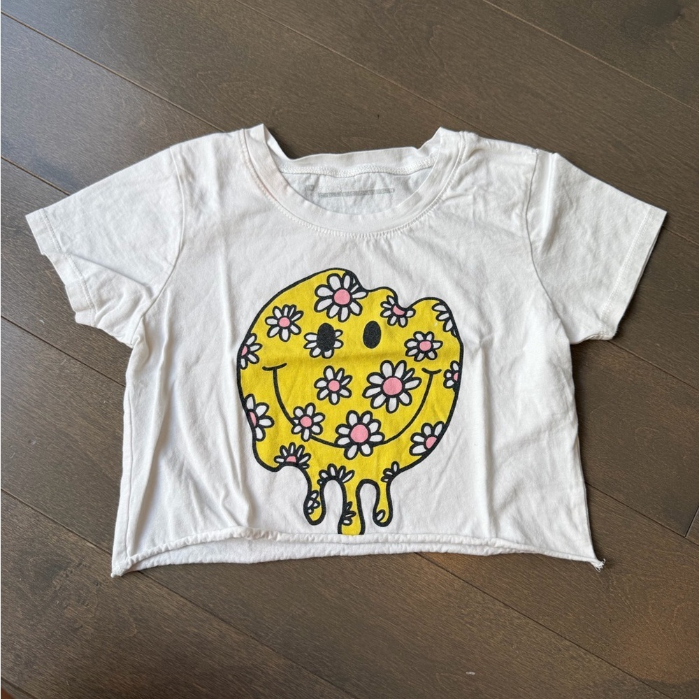 Prince Peter Collection White Tee with Yellow Floral Smiley